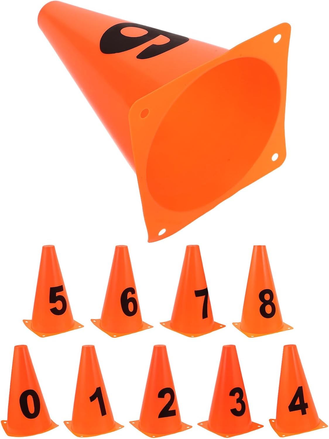 10pcs Numbered Soccer Training Cones 23cm Plastic Football Marker Cones with Digital 0-9 for Agility Drills Basketball Practice Field Markers Outdoor Sports Equipment