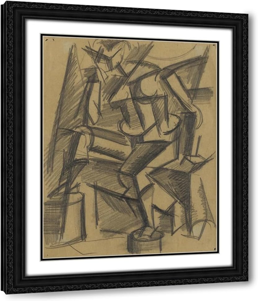ArtDirect Untitled (Seated Nude) (circa 1914) Custom Framed Art Print Giclee Print or Canvas Options with Various Sizes and Customization by Lyubov Popova