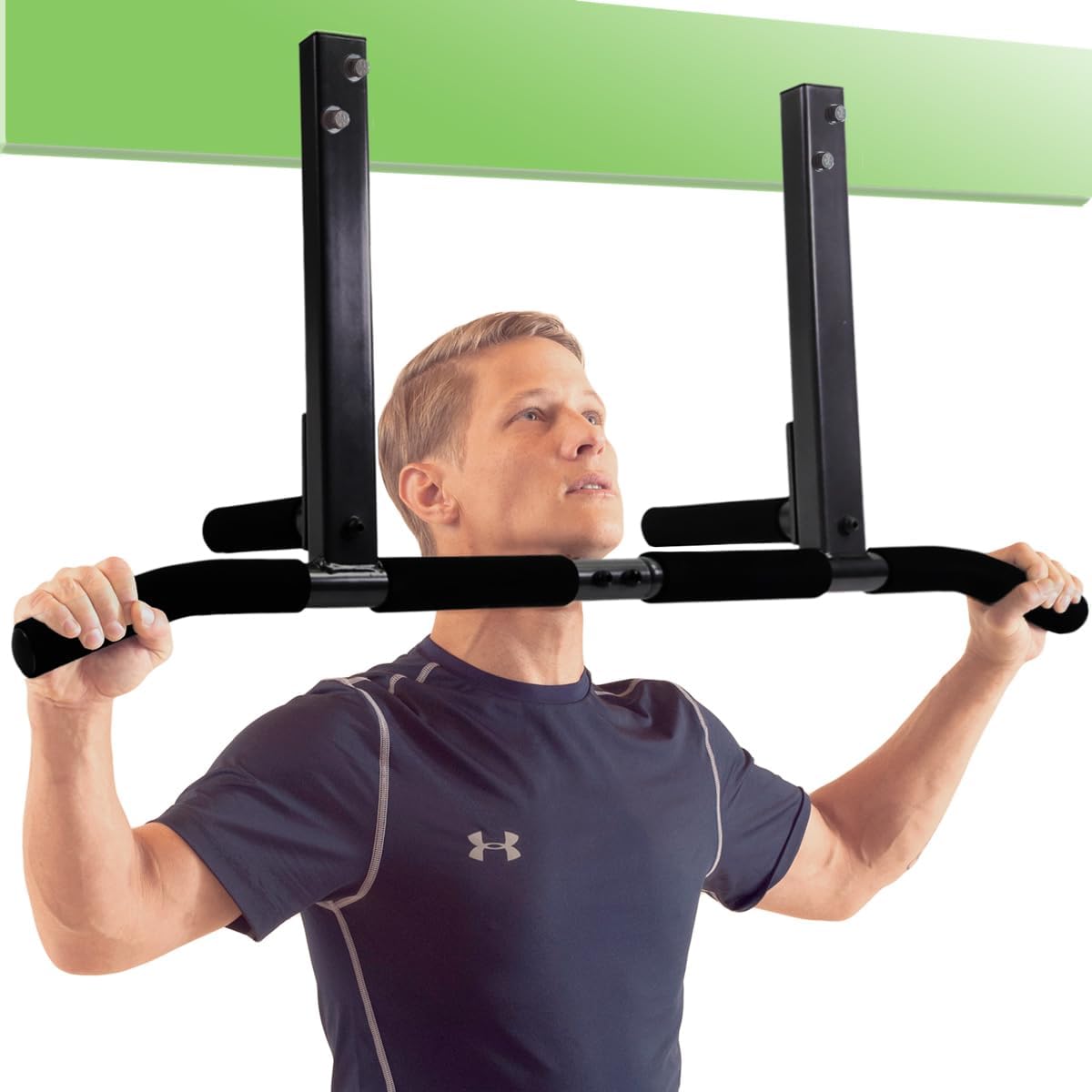 Black Steel Joist Mount Pull Up Bar with Multiple Grip Positions