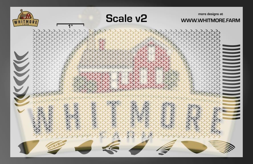 Whitmore Farm LLC Scale v2 Mesh Fishing Lure Airbrush Stencil
