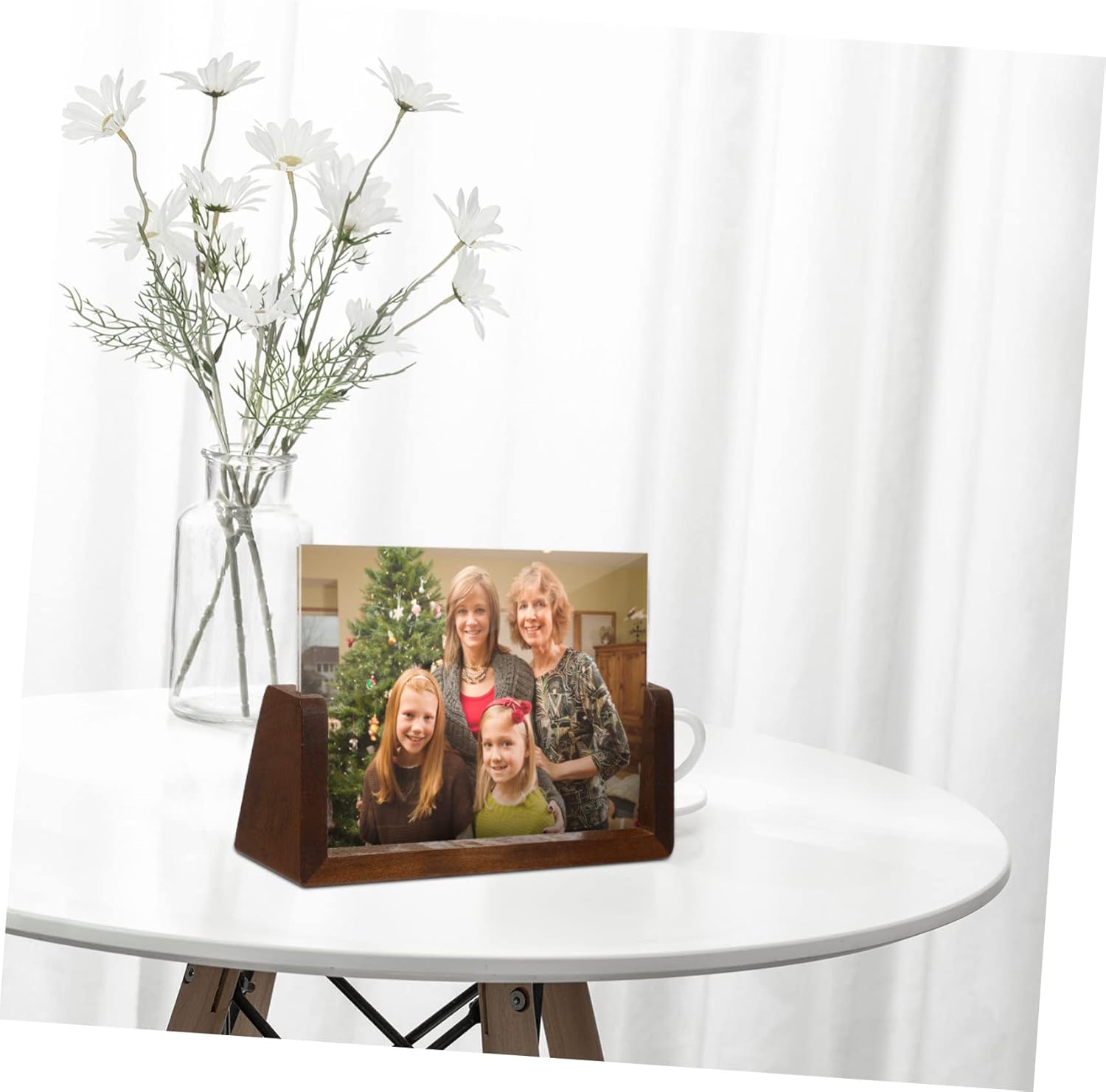 Zerodeko 4sets Wooden Photo Frame Stand Cover Rustic Display Base for Certificates and Photos View Design for Home Office Use
