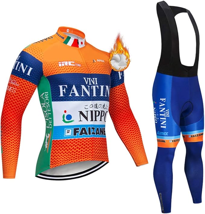 MTBHW Winter Cycling Clothing Set for Men, Long Sleeves Cycling Jersey