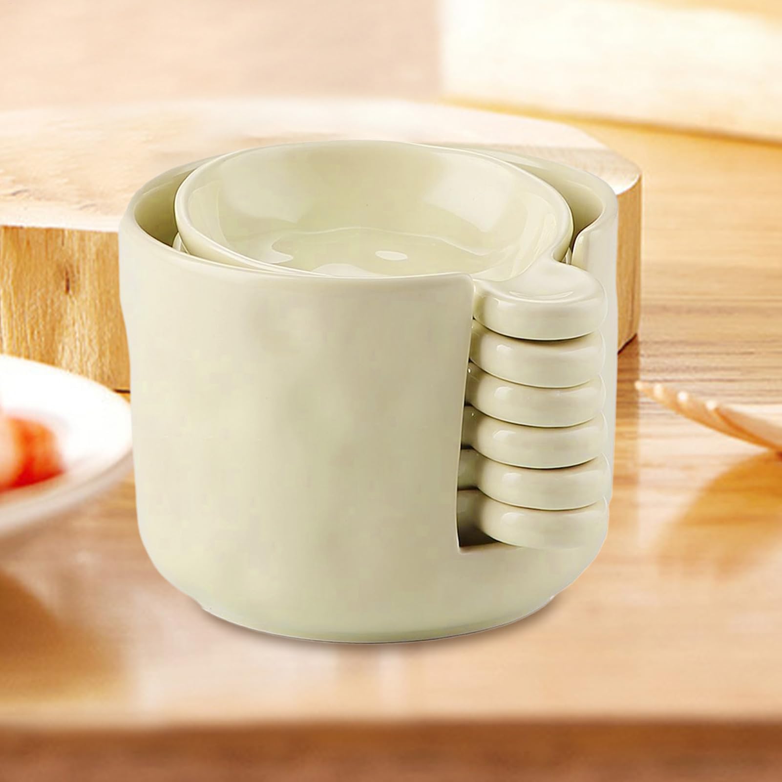Mini piatto e supporto in ceramica per salse – versatile ciotola per ketchup e salsa di soia con scatola – ideale per barbecue snack e contenitori per trucchi