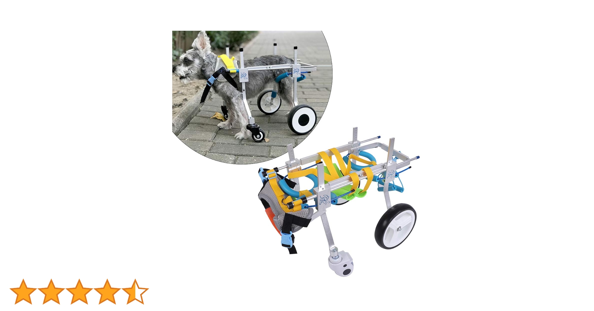 Amazon.co.jp: ペット用車椅子 アルミ合金製 4輪歩行器 調節可能 後肢