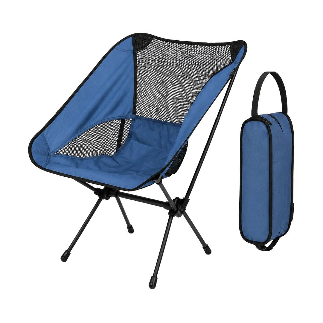 Indigo Blue Folding Camping Chair - Lightweight Canvas Packaway Seat