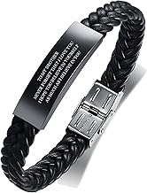 to My Brother Gift Bracelet Inspirational Message Engraved Stainless Steel with Braided Leather Bracelet for Mens Always Remember You are Braver Than You Beleive Engraved Adjustable