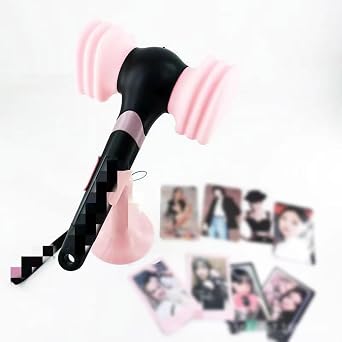 Black Pink Light Stick Heart Hammer LED Lamp Stick Concert Lamp Light Stick Hip Hop Fluorescent Stick for Black Pink Fans
