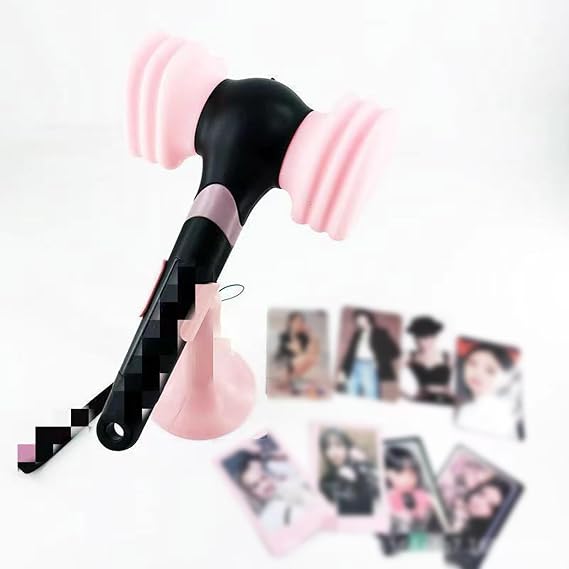 Black Pink Light Stick Heart Hammer LED Lamp Stick Concert Lamp Light Stick Hip Hop Fluorescent Stick for Black Pink Fans