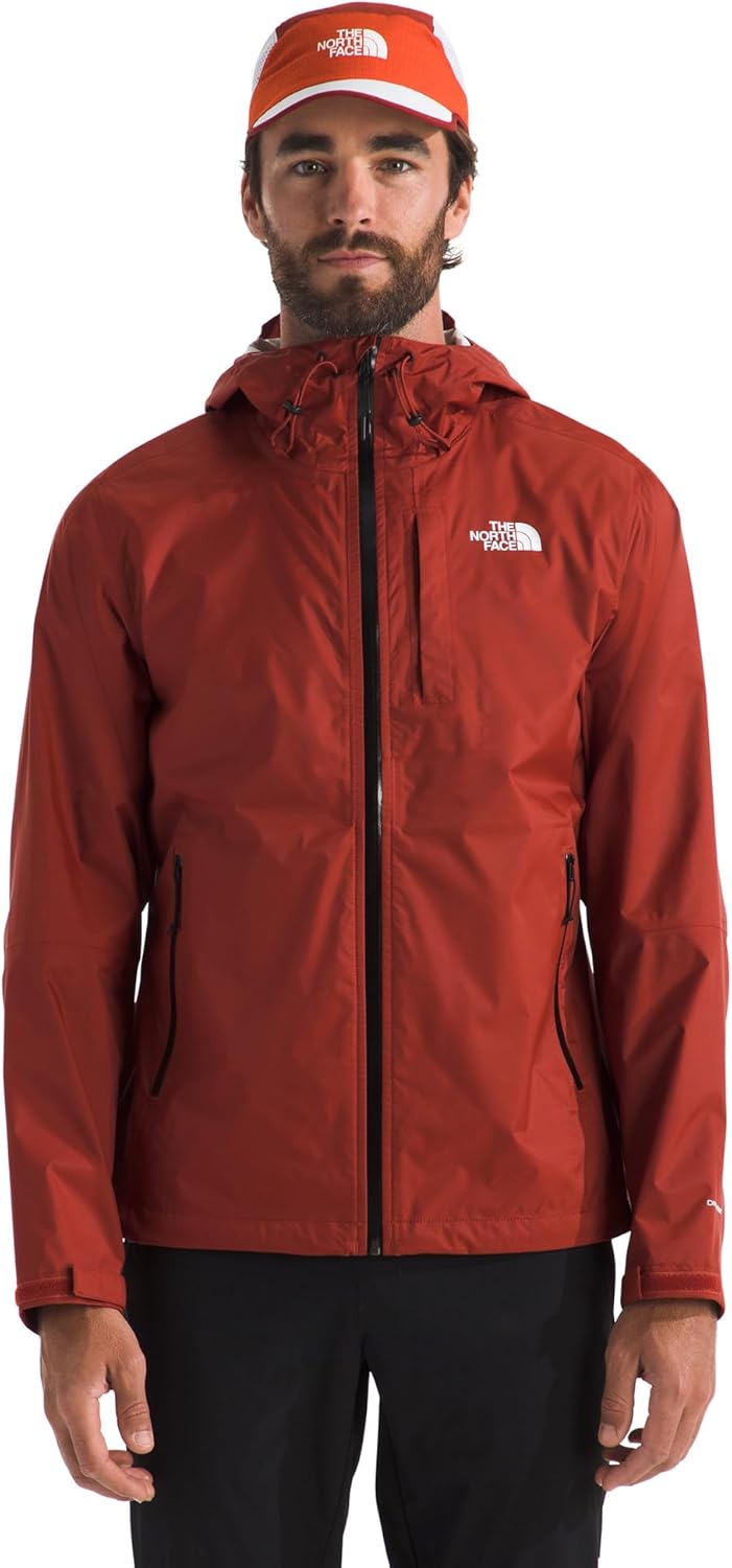 The North Face Men's Alta Vista Rain Jacket - Waterproof, Breathable, Weather Ready Hood, Zip Chest Pocket, Iron Clay, X-Large