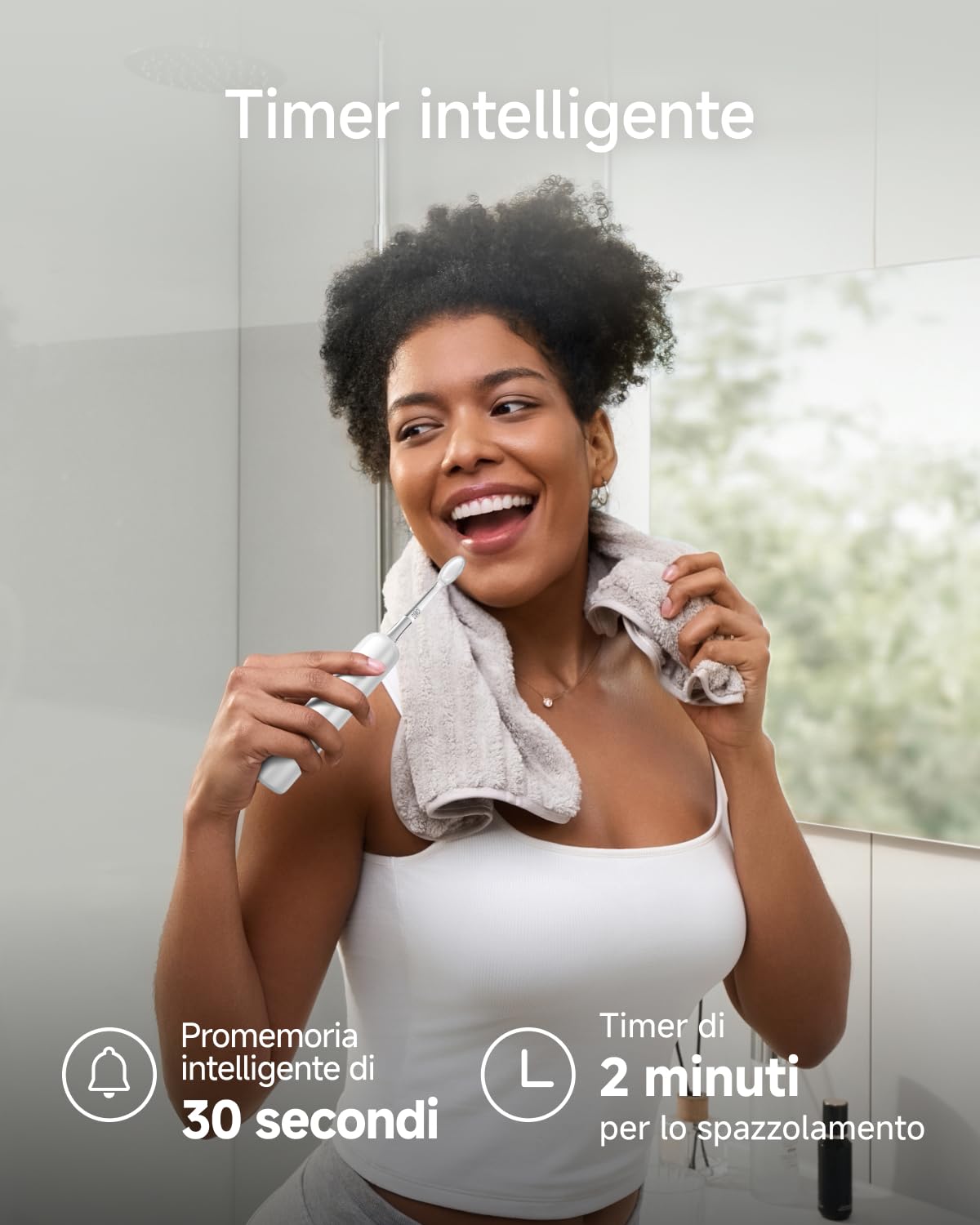 Laifen Wave Pro Spazzolino Elettrico Sonico per Adulti – Spazzolino Sonico con Oscillazioni a 60°, App Intelligente, Batteria da 70 Giorni, 2 Testine, Impermeabile IPX8 (ABS Bianco)