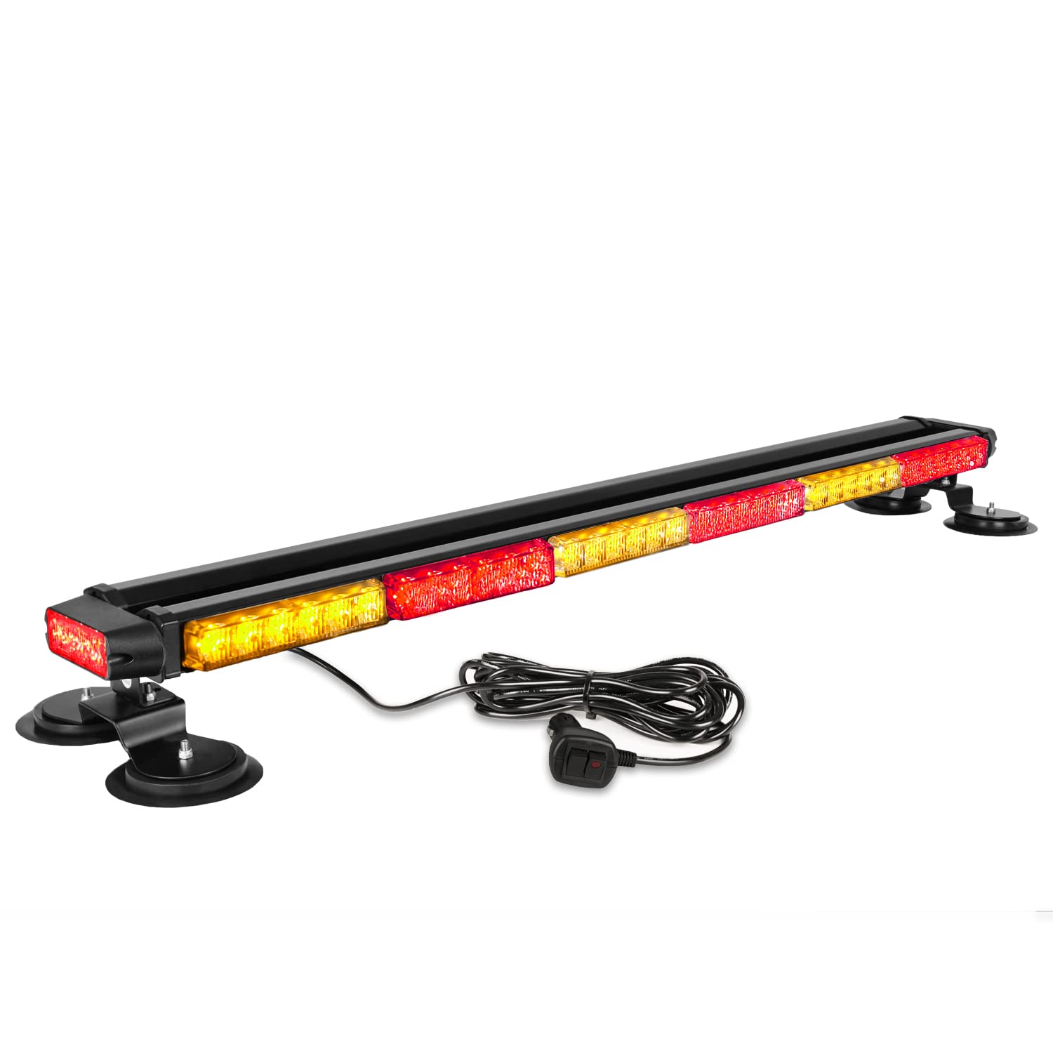 Photo 1 of ASPL 38.5" 78 LED Strobe Light Bar Double Side Flashing High Intensity Emergency Warning Flash Strobe Light with Magnetic Base for Safety Construction Vehicles Tow Trucks Pickup (Amber/Red)