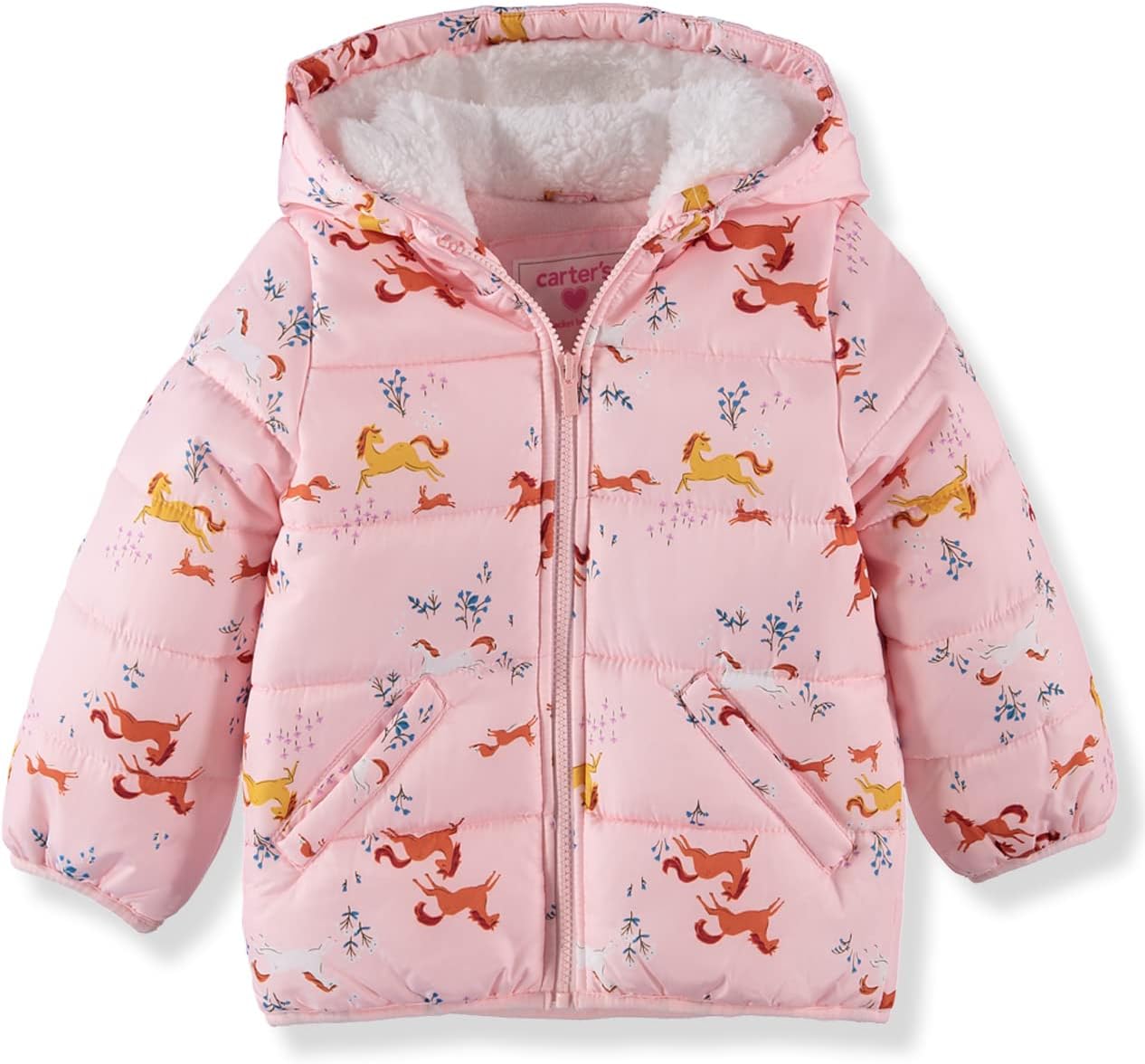 Carter's Girls' Fleece Lined Puffer Jacket Coat