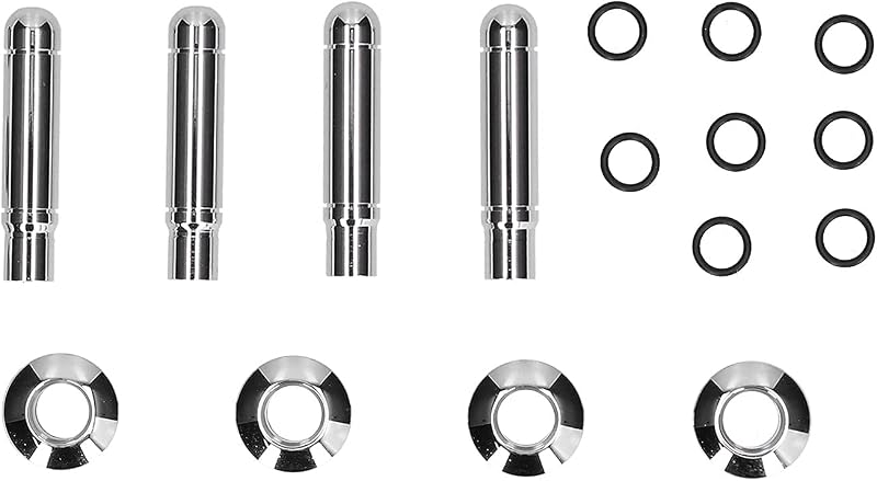 Pinos de trava da porta Aramox em ABS cromado para Chevrolet Trax, Cruze e Malibu – Kit com 4 pinos, 4 capas e 8 arruelas