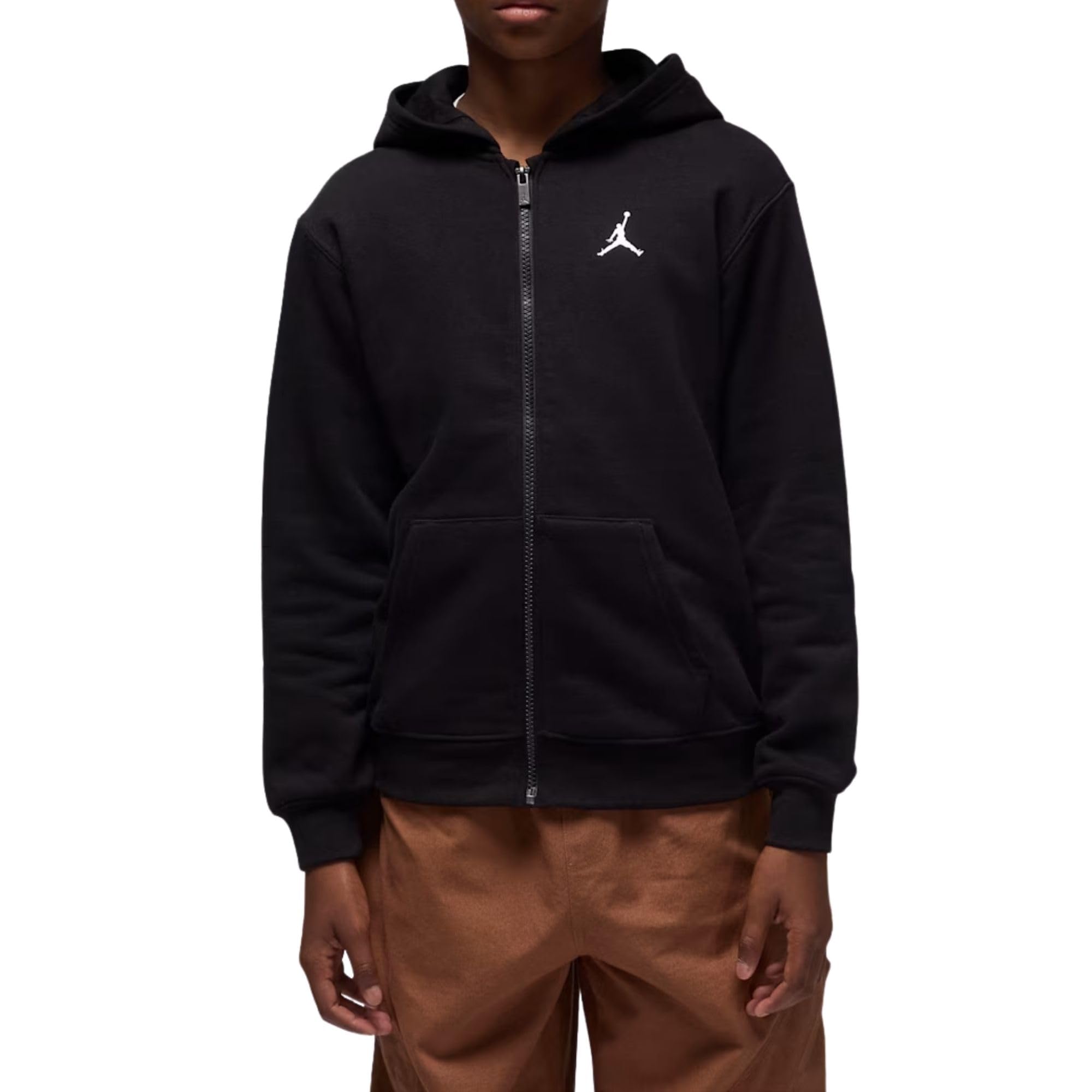 Nike Jordan Felpa da Ragazzi con Cappuccio e Zip MJ Brooklyn Nera