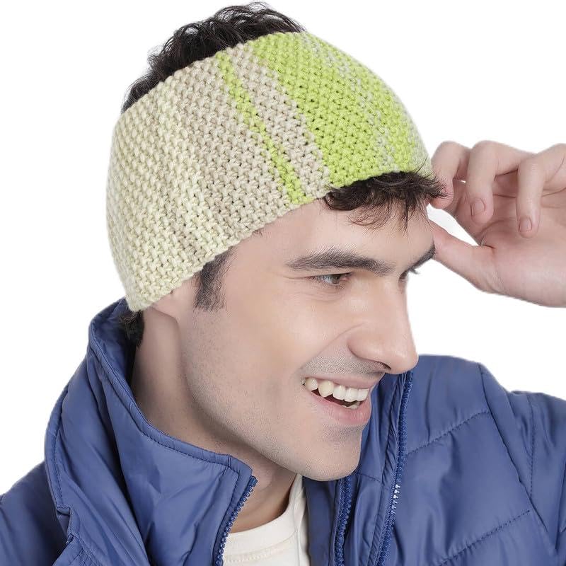 magic needles Headband Earwarmers for Winters | Handmade with Woolen Unisex Earwarmer Earmuffs Earcap Earcover Soft Headwrap Warm Winter Accessories (Multi Color 10141)-picture-18