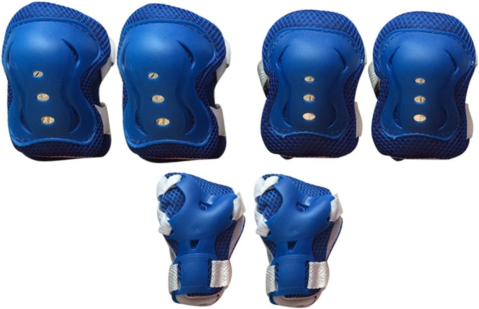 Beetest Knee Pads, Elbow Pads Wrist Guards Protective Gear Set for Inline Roller Skating Biking Sports Safe Guard, 6 Blue
