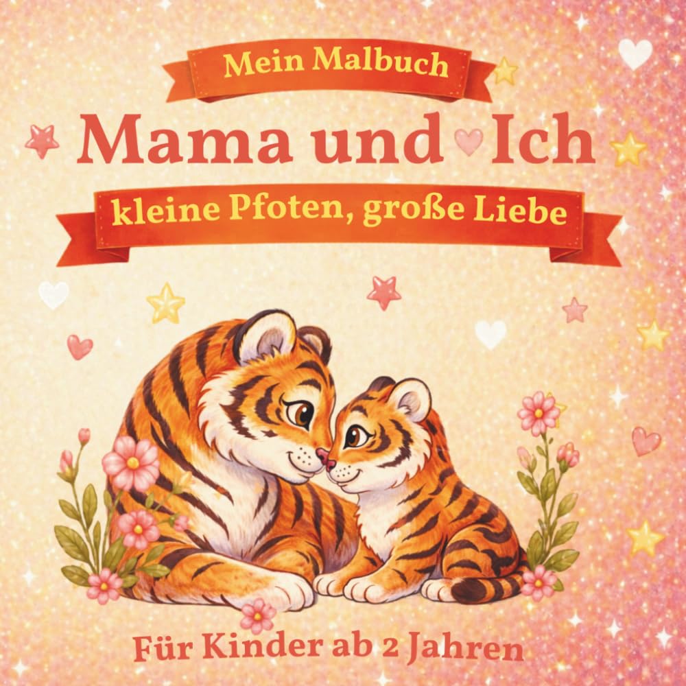 Mein Malbuch - Mama und Ich - kleine Pfoten, große Liebe: Liebevolles Malbuch für Kinder ab 2 Jahren mit süßen Tierfamilien, Baby-Tieren großen Ausmalbildern und einfachen Motiven - perfektes Geschenk