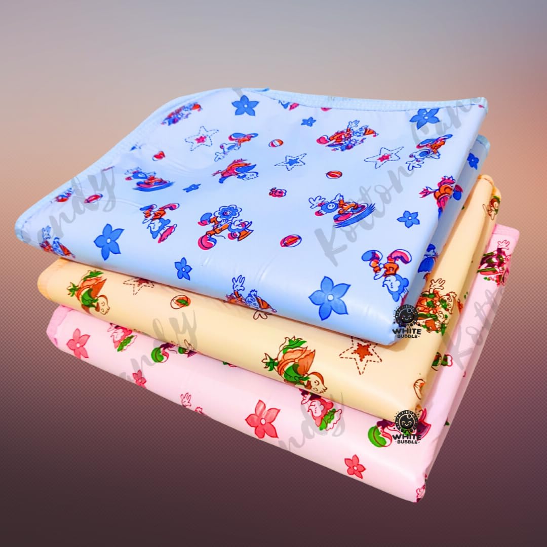 White Bubble Baby Cot Waterproof Sheet - Lightweight, Anti-Piling, Reusable || Infant Sheet || 0-6 Month Unisex Baby
