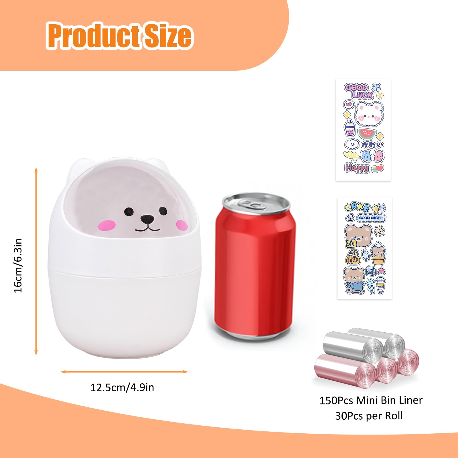 Cute Mini Trash Can - Bear Design -2