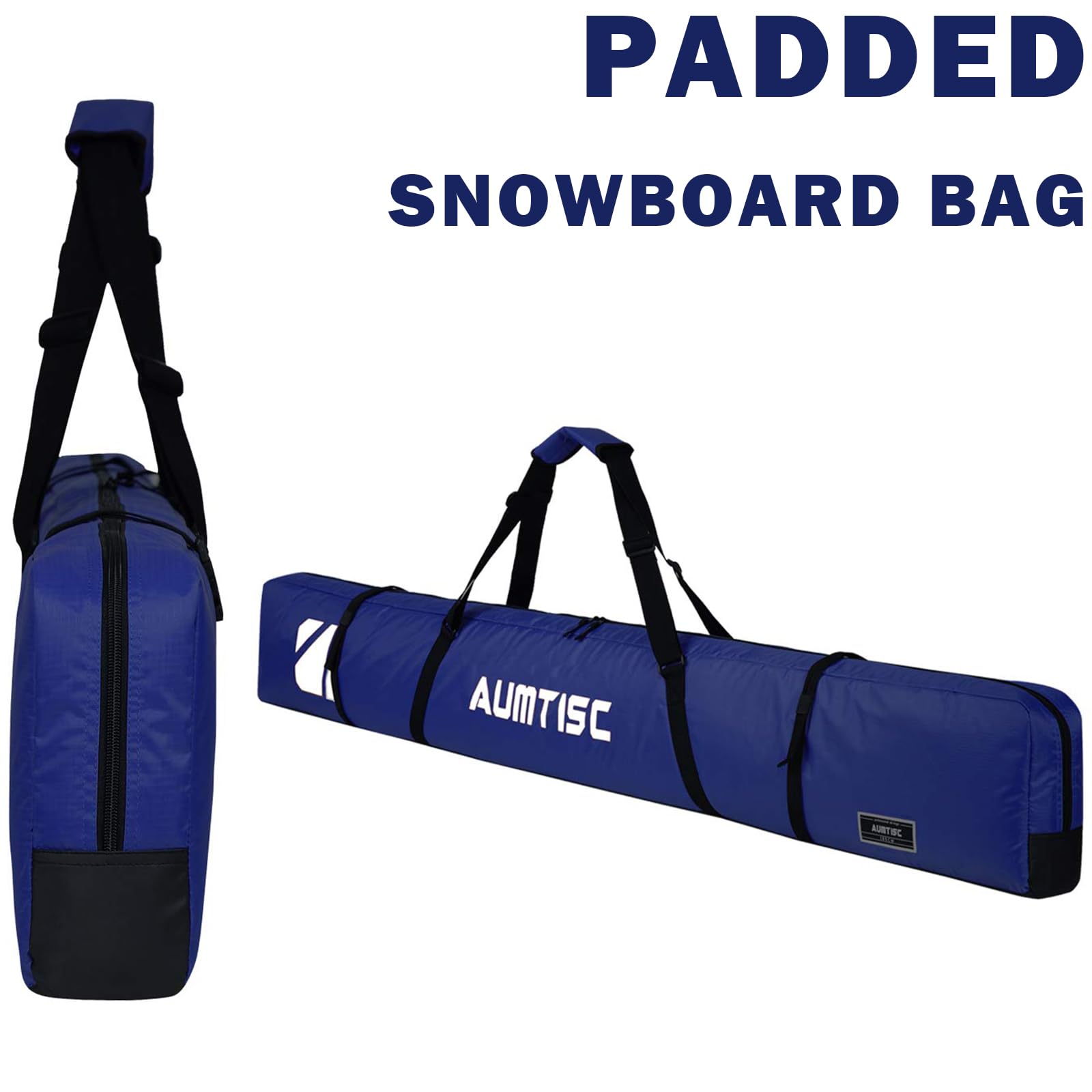 AUMTISC Borse per kit da sci Borsa da viaggio singola per sport invernali Imbottita per trasportare gli sci Tasca per attrezzi con manico regolabile 170 185 cm