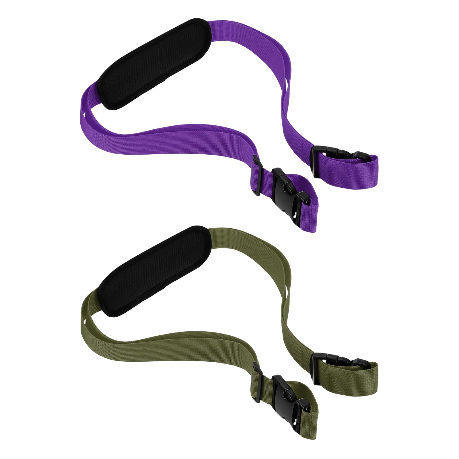 YELARXI Adjustable Beach Chair Carry Straps, Heavy Duty Replacement Universal Shoulder Straps for Folding, 1 Pack & Green & Purple - Fitting for (Camping/Picnics/Backpacking/Outdoor)
