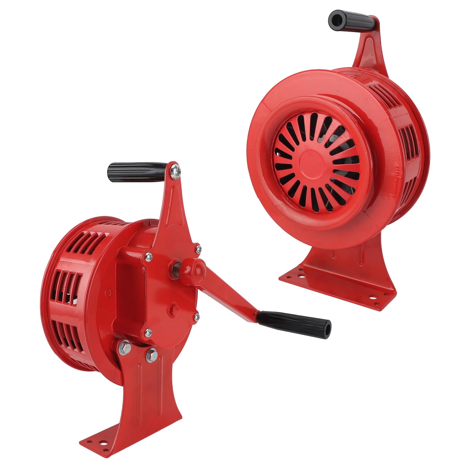 Sirena de Manivela Fuerte Impermeable Alarma de Sonido Fácil de Usar para Situaciones de Emergencia Aleación de Aluminio 125dB 1 Unidad (Roja)