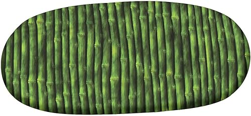 Miniatura 3 de XISUNYA Mantel ovalado ajustable de poliéster elástico de bambú, mantel con estampado de tallos de bambú tropicales, para exteriores, rústico y