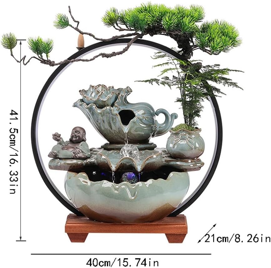 Indoor Fountain Tabletop Fountains Chinese Creative Water Ornaments Living Room Crystal Ball Circulating Water Desktop Fountain Office Desktop Decorations Tabletop Fountain