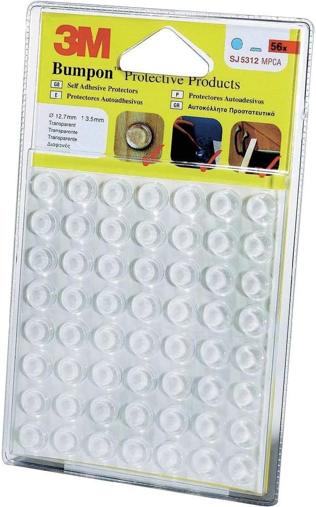 3M Bumpon SJ-5312 Noise/Slip Stoppers Transparent Diameter 12.7 mm Pack of 56