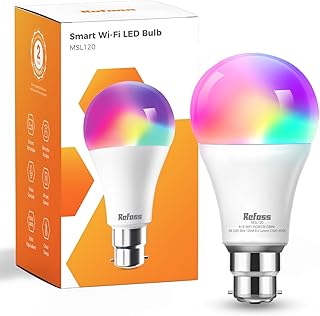 Refoss Smart Light Bulb b22 Bayonet WiFi Led Bulb 9W with Colour Changing Light, 810LM Dimmable (Warm/Cool) Smart Bulbs Wo…