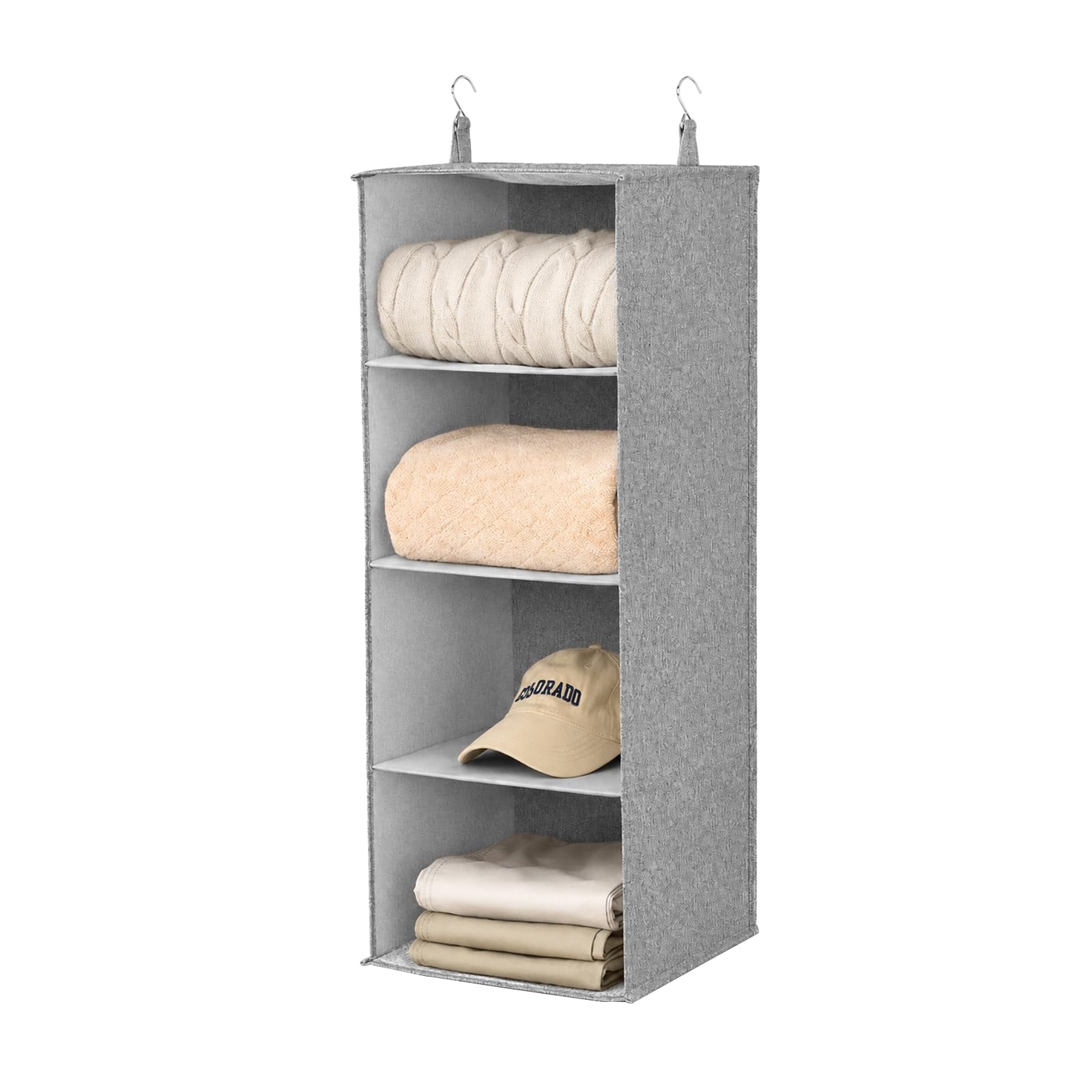 Hanging Wardrobe Organiser, 4/5 Tier Clothes Organiser with Mesh Pockets