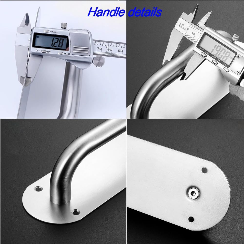 2 Pack Pull Push Door Plate Handle 8inch Stainless Steel Heavy Duty Sliding Barn Door Pull for Shed Cupboard Toilet Cabinet Garage with Mounting Screws,Silver,200mmx65mm (Ellipse)