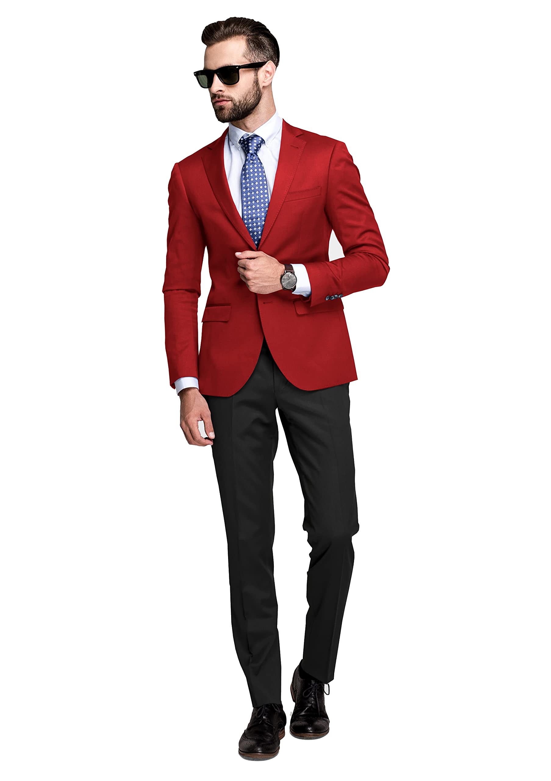 Men's Blazer 2 Button Long Sleeve Regular Fit Suit Sport Coat Jacket Business Lightweight Casual Sport Coat