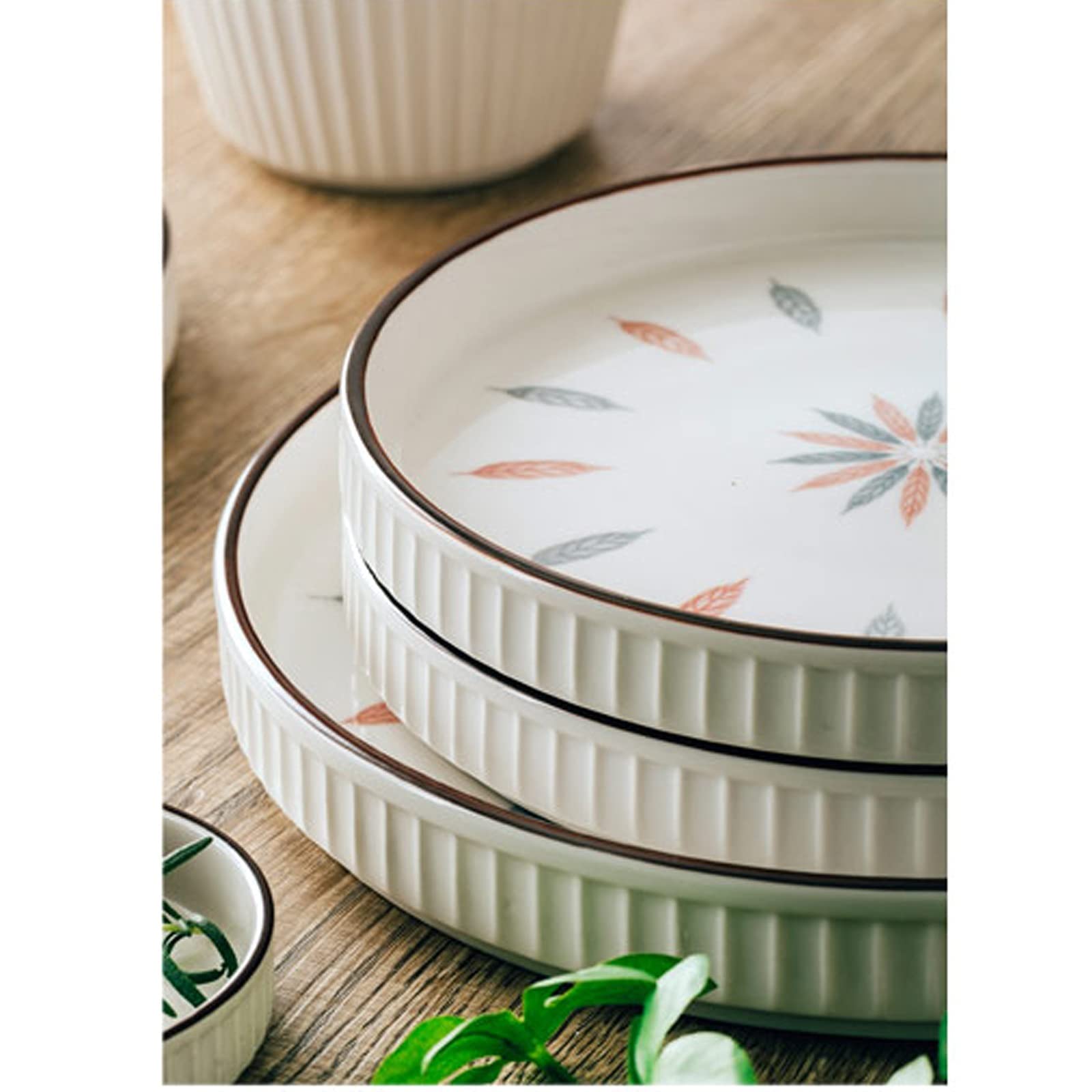 Ensembles de Vaisselle Ensemble de Vaisselle, Ensemble de Vaisselle en céramique de 54 pièces, Assiette Occidentale Simple sous glaçure, Bols et Plats en cérami(