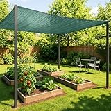 SUNNY GUARD 35-45% Sun Shade Cloth, 6 x 8 FT Green HDPE Mesh – Breathable Garden Shade Cover for Plants, Vegetables, Greenhouse, Patio, Chicken Coop & Dog Kennel