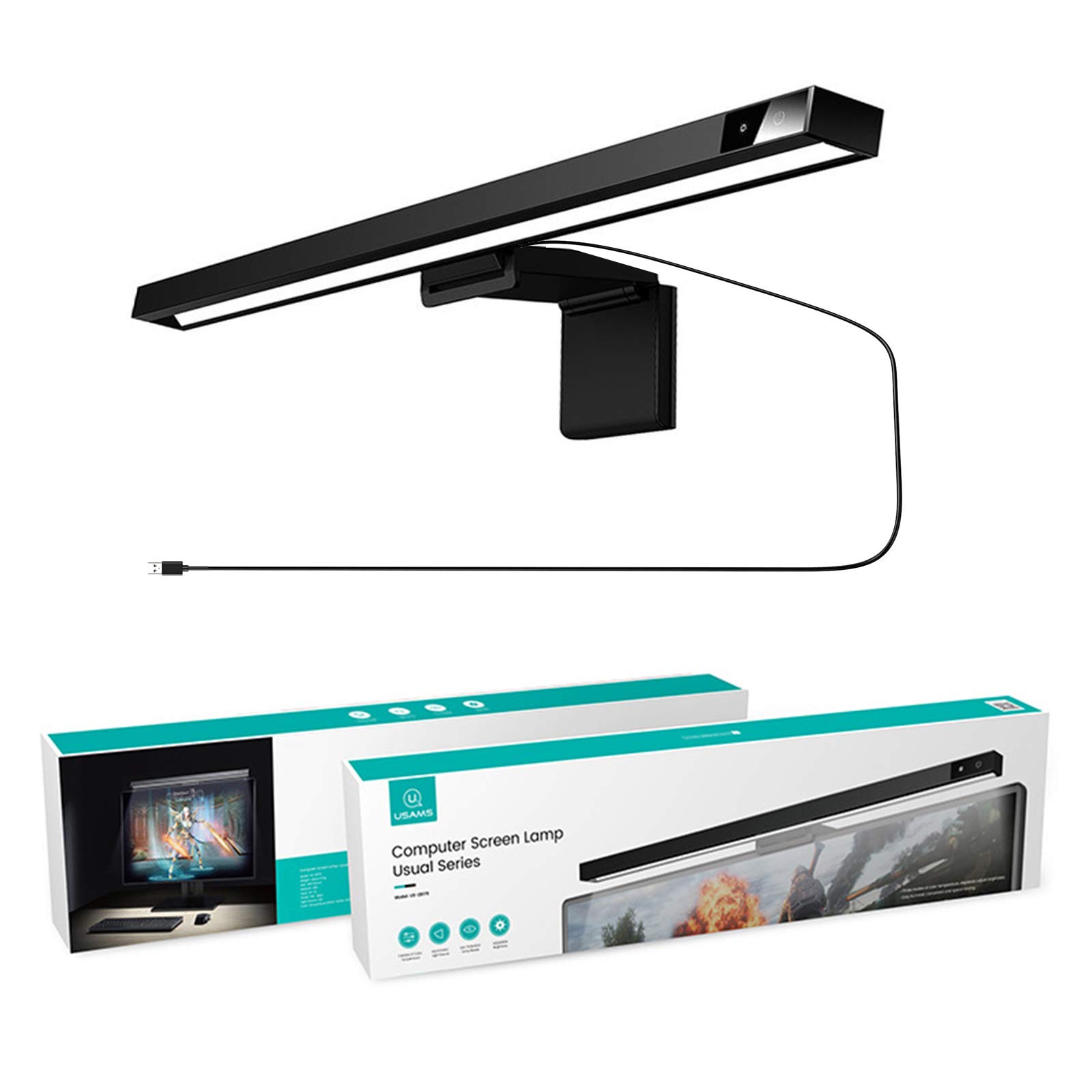 Lampa do monitora komputerowego LED, USB, lampa do monitora, do laptopa, do pielęgnacji oczu, lampa biurkowa, ekran, jasność i 3 ustawienia temperatury barwowej, lampa do monitora z dotykowym sterowaniem