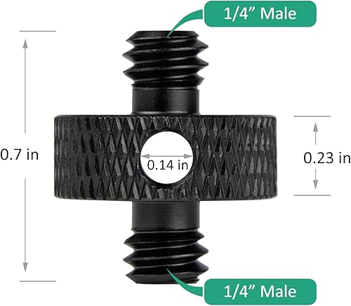 Miniatura 4 de Rigych Adaptador de tornillo de trípode de 14 macho a 14 macho con agujero 14 tornillo soporte de cámara para cámara, trípode, soporte de micrófono,