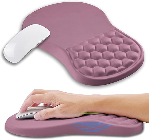Miniatura 7 de KUOSGM Alfombrilla ergonómica para mouse con soporte de muñeca con gel de masaje, alivio del dolor del túnel carpiano, reposamuñecas para