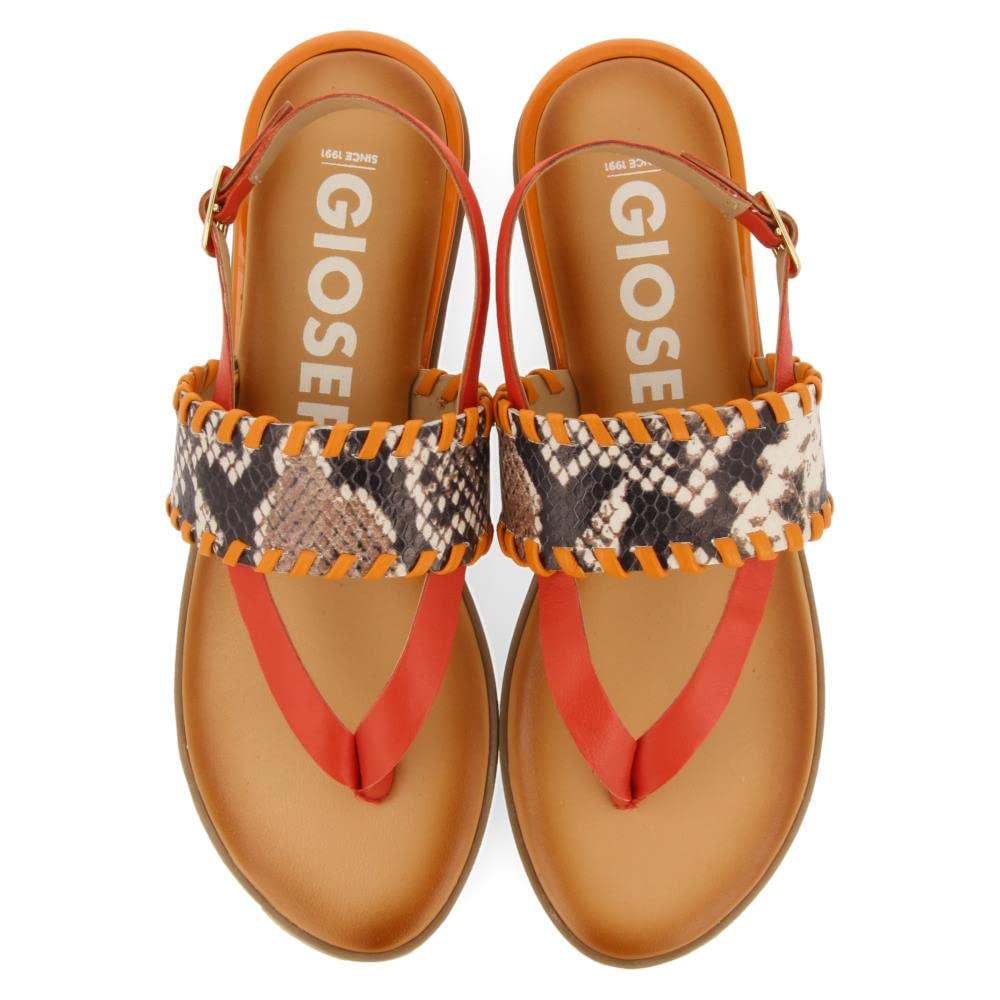 GIOSEPPO Sandalias Naranja con Print de Serpiente para Mujer mergey