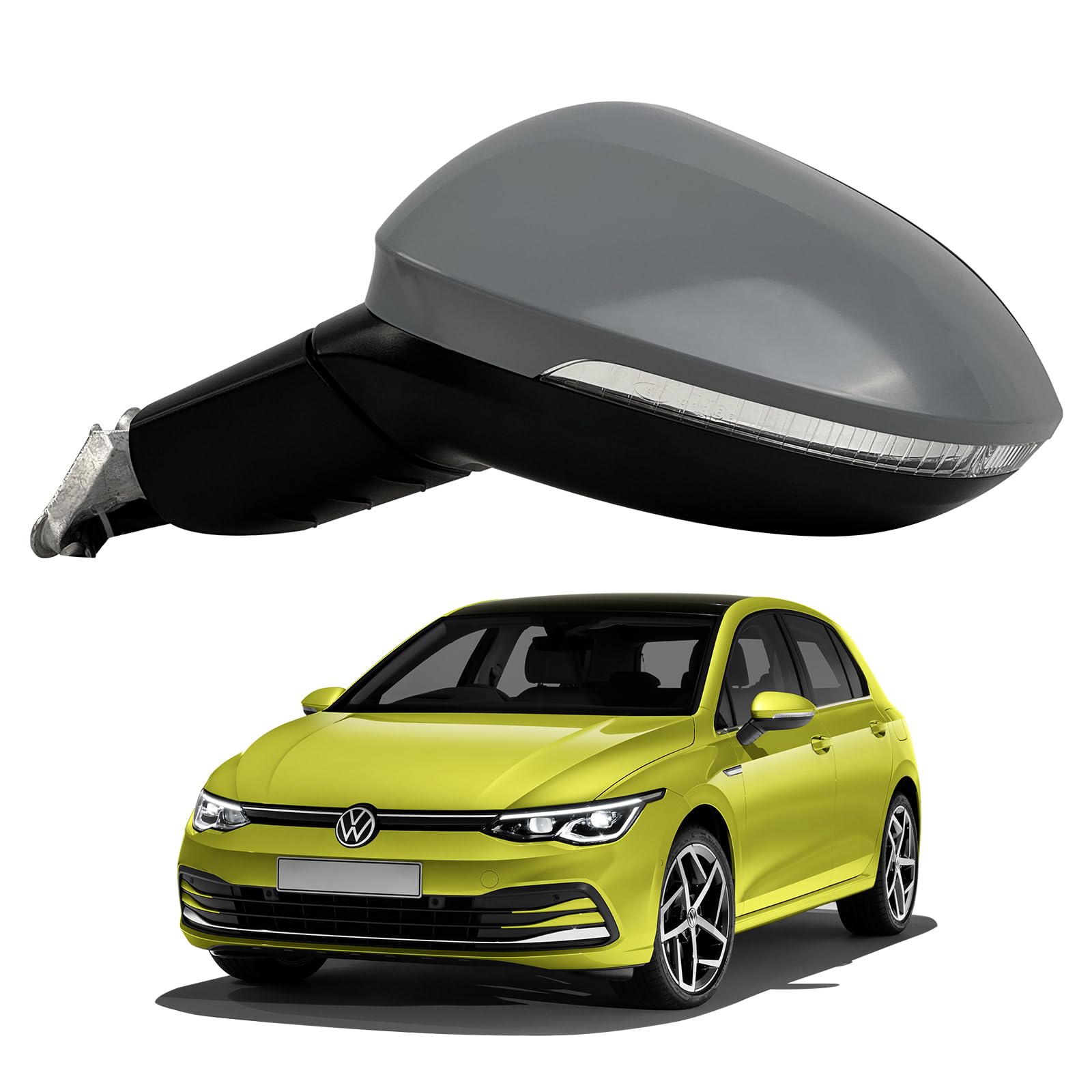Rétroviseur extérieur pour VW Golf 8 année 2019 - Rétroviseur électrique chauffant Accessoires avec clignotant gauche côté conducteur 6 pins