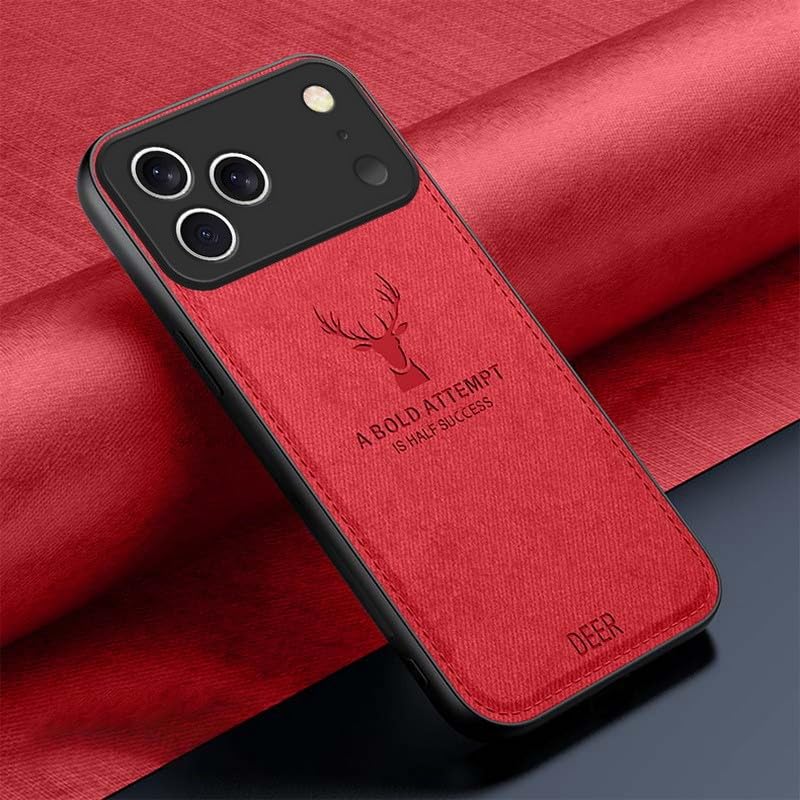 Coque iPhone 12 Pro Max en silicone rigide et toile rouge pour vos déplacements