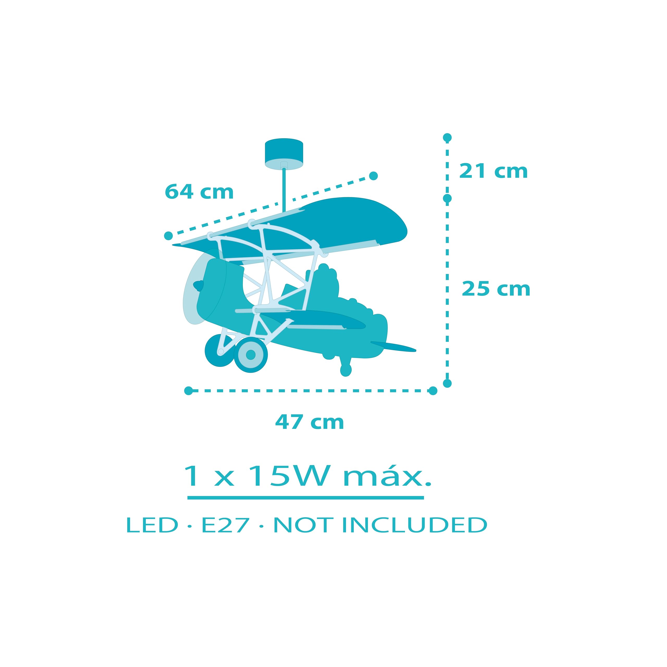 Dalber Lustre Chambre Lampe Suspension Enfant avion Little Teddy ours gris animaux, 54522, E27-15W, chambre d'enfants, brille dans le noir | E27 - 15 W ; chambre d'enfant ; lampes pour enfants ; brille dans le noir ; Teddy