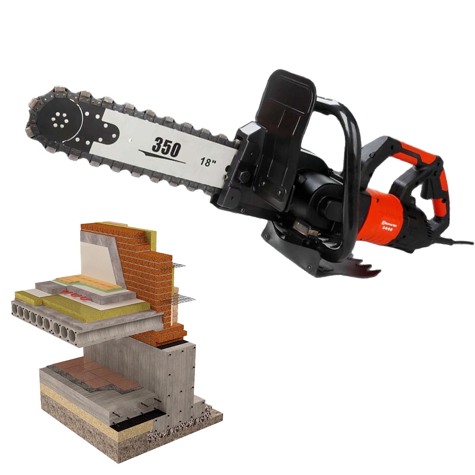 Electric Masonry Chain Saw, Concrete Wall Cutter for Renovation