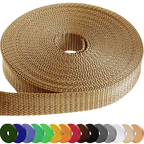 Image of TECEUM 3 /4 inch & 5 /8 inch & 1 inch & 1.5 inch & 2 inch Webbing - 10 25 50 Yards - 40+ Colors - Heavy Duty 1 Inch 1.5 Inch 2 Inch Backpack Straps - Webbing for Outdoors Indoors Crafting DIY