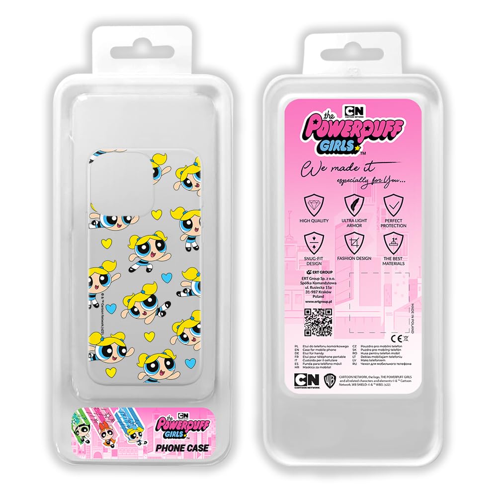 ERT GROUP custodia per cellulare per Iphone 13 PRO MAX originale e con licenza ufficiale The Powerpuff Girls, modello The Powerpuff Girls 020, parzialmente trasparente