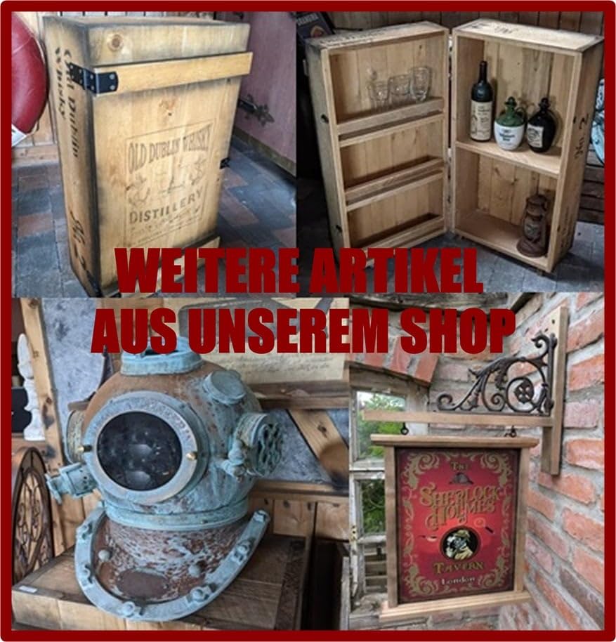 Generisch BARSCHRANK FRACHTKISTE Jack The Ripper Gin KISTE Vintage MINIBAR BAR Holz 74cm H