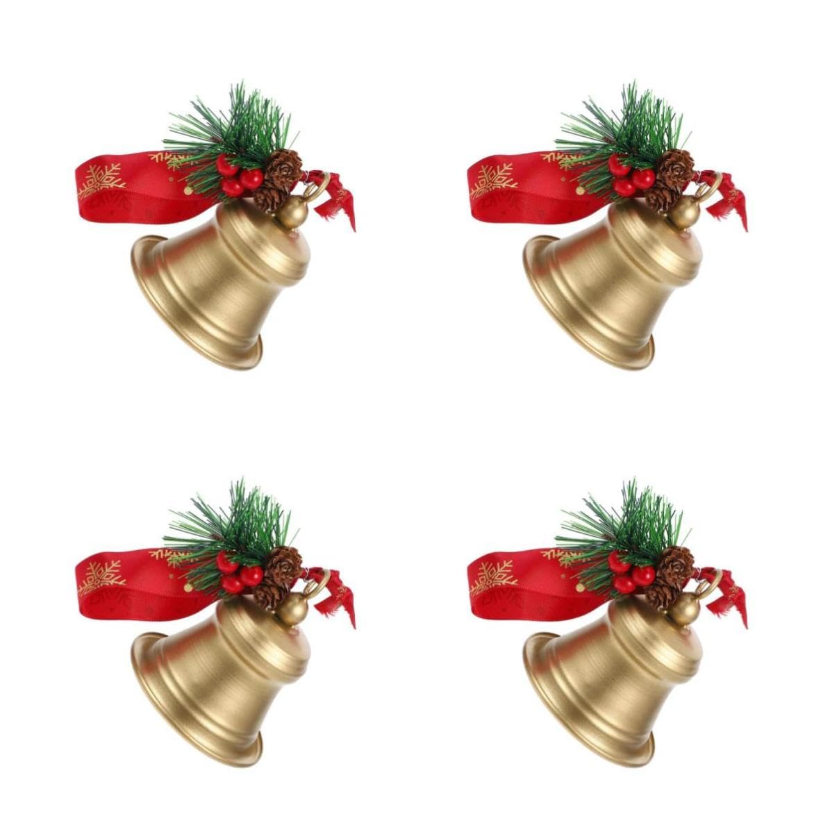 Beaupretty 4 Pezzi Campanella Decorativa in Metallo Oro con Anello per