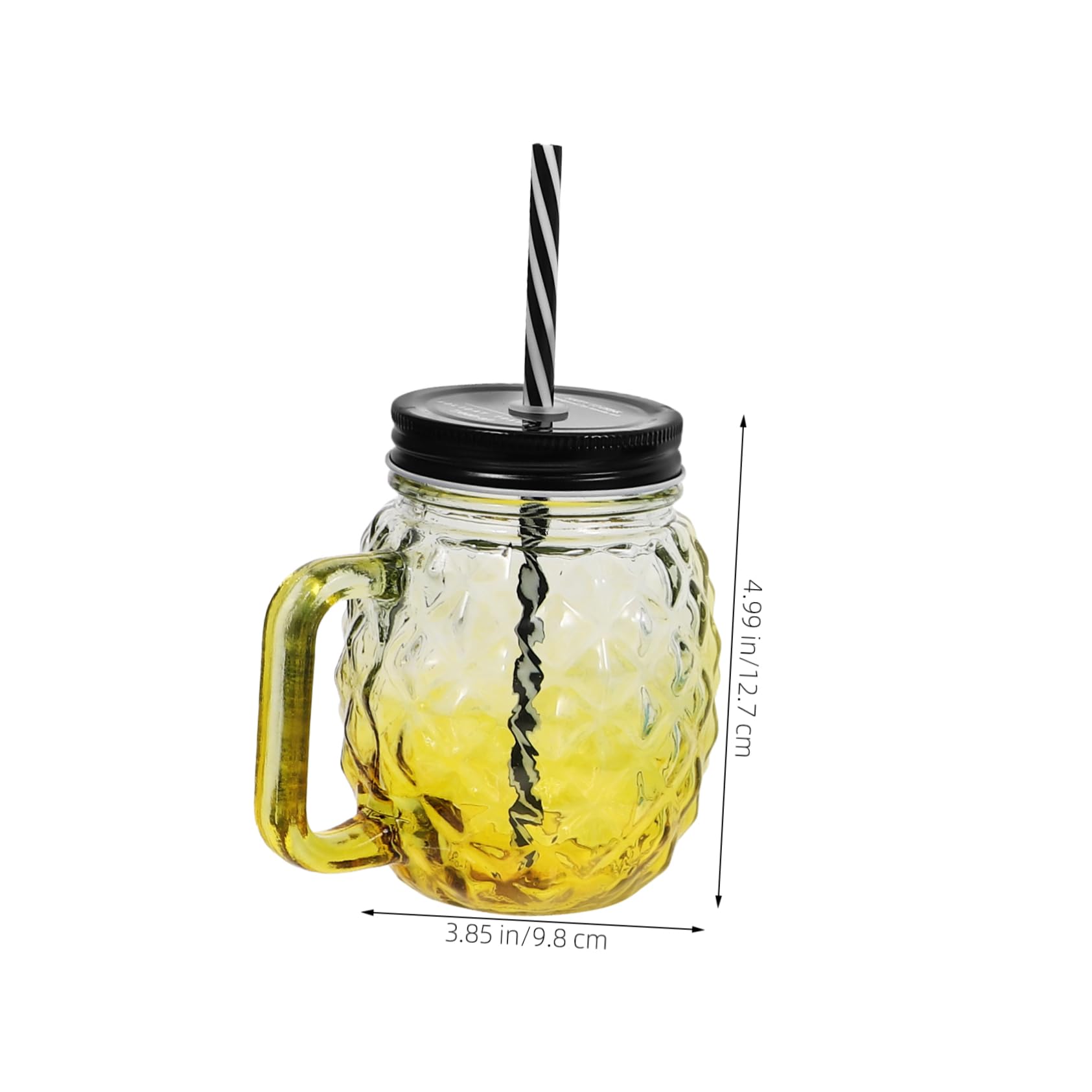 UPKOCH 4 Stück Gerippte Glasbecher aus Glas mit Auslaufsicherem Deckel und Strohhalm für Schule und Arbeit als Trink und Snackbecher