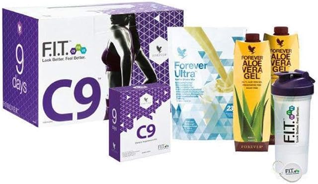 Forever Living Clean 9 Pack - New Flavours - Berry - Peach - 9 Day Detox Plan Diet (Vanilla Shake + Classic Aloe Drink)