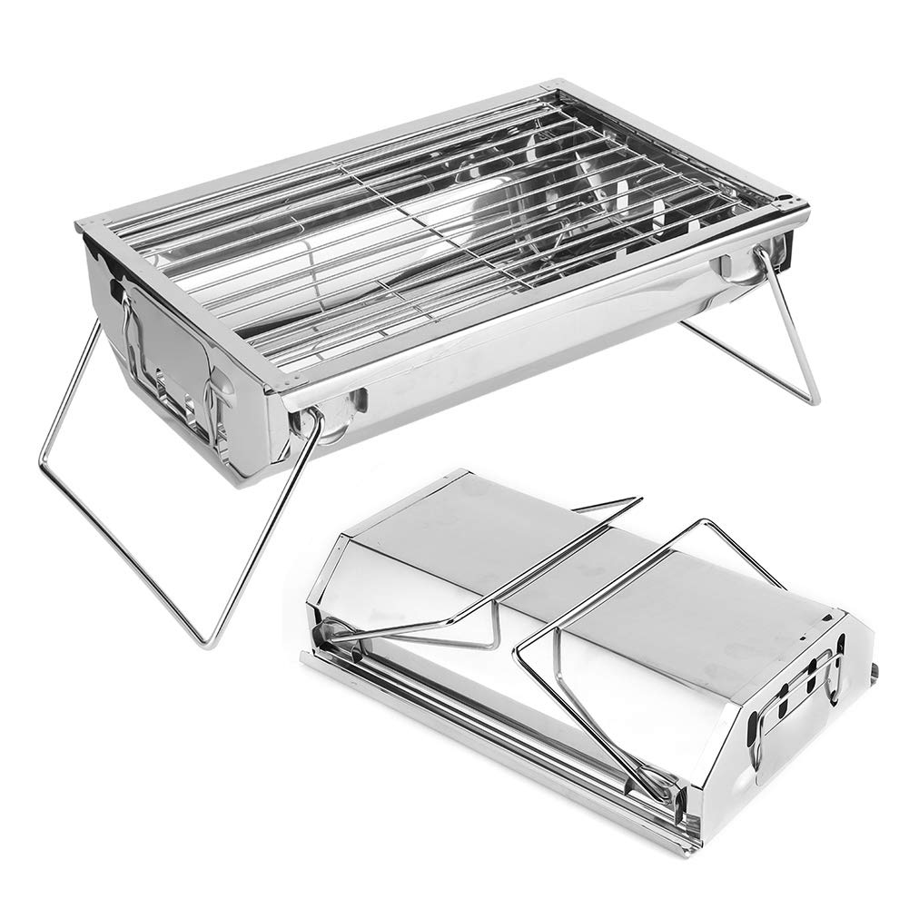 Grill Węglowy, Przenośny Grill Kempingowy ze Stali Nierdzewnej